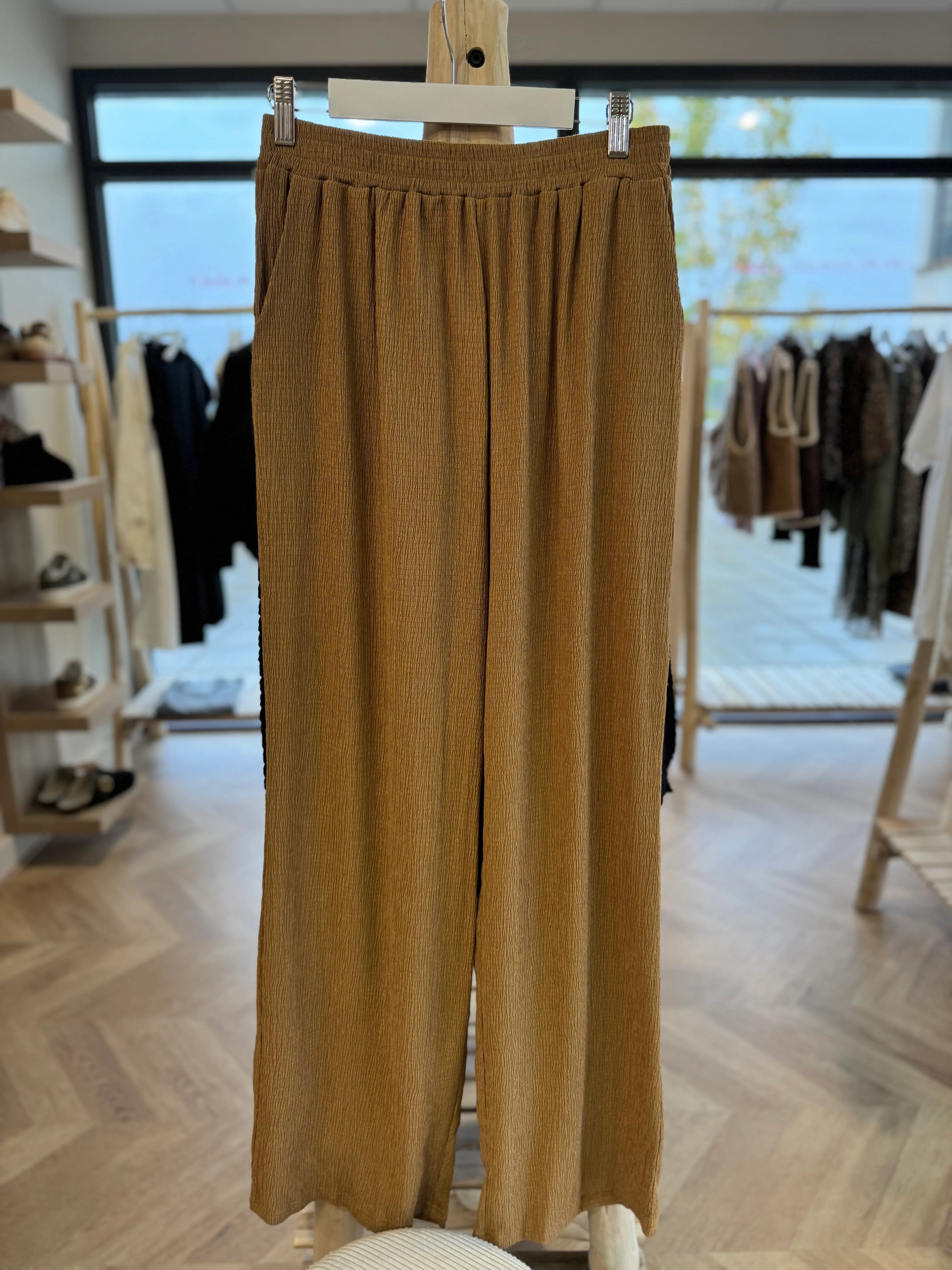 Pantalon fluide moutarde