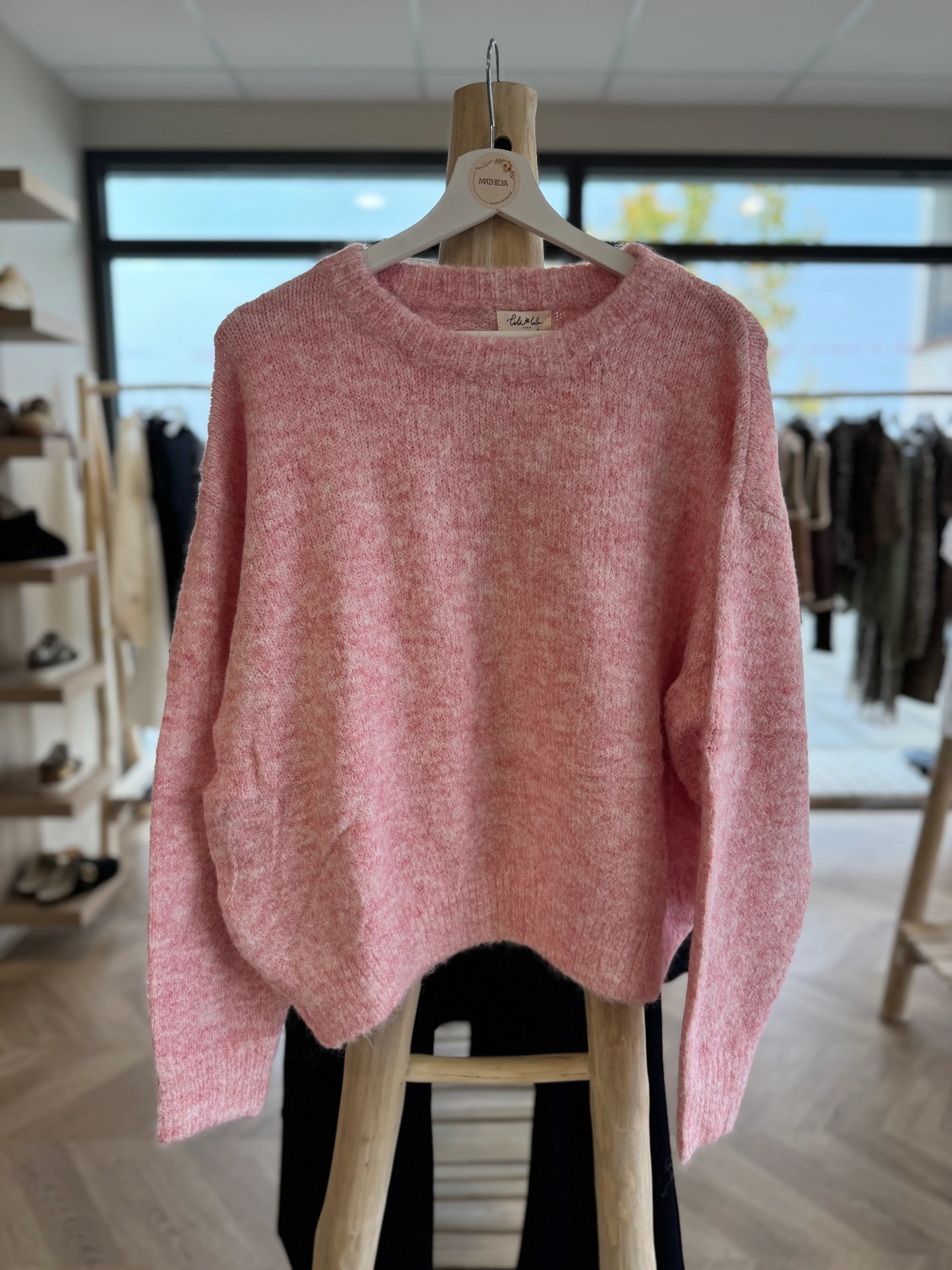 Pull doux rose chine