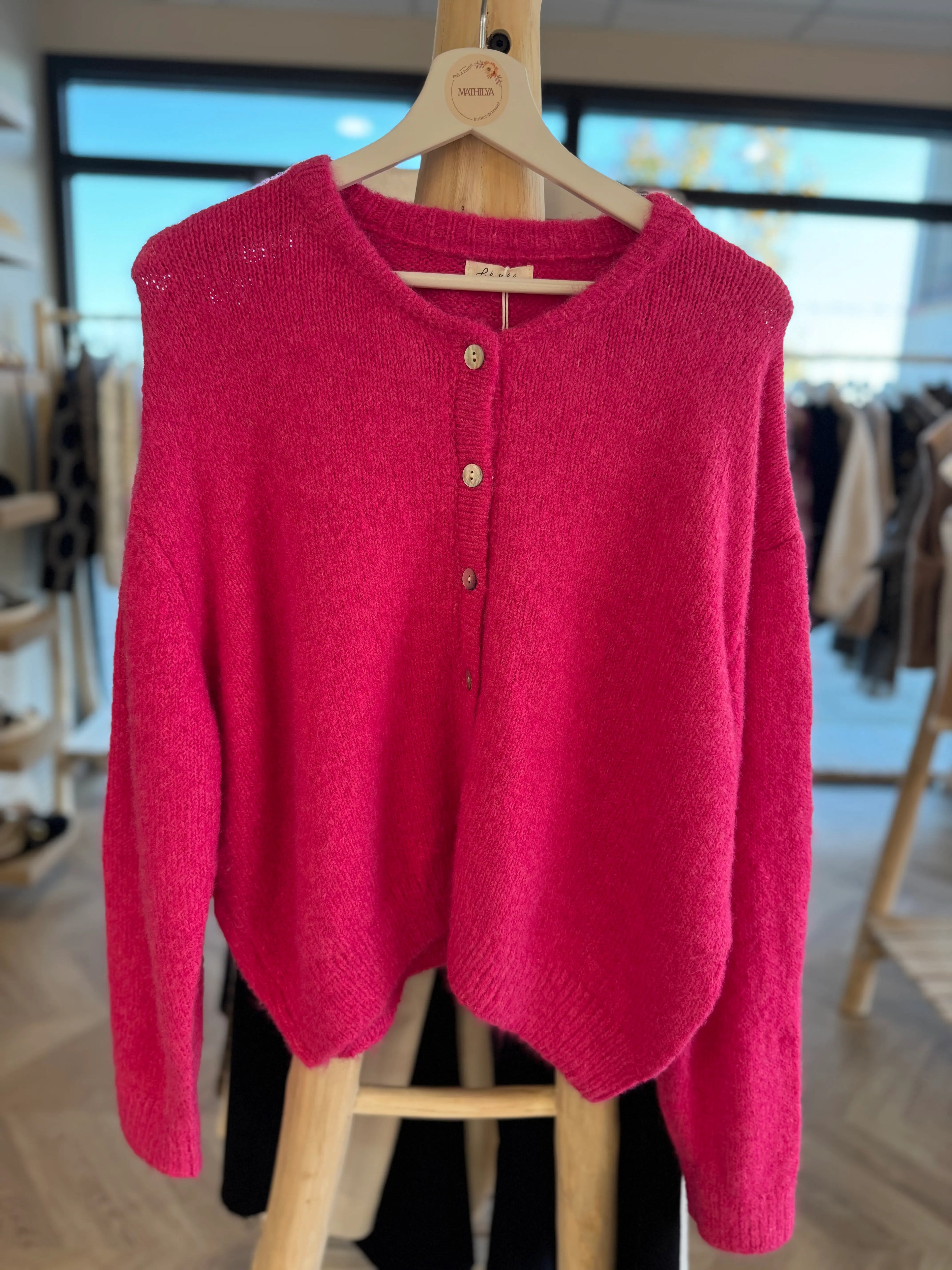 Gilet doux fuchsia