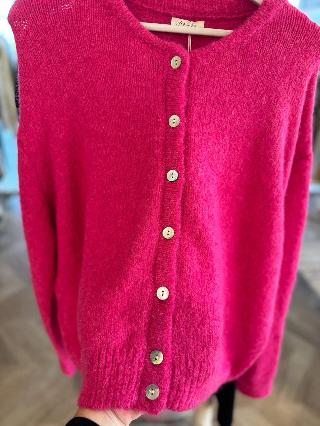 Gilet doux fuchsia