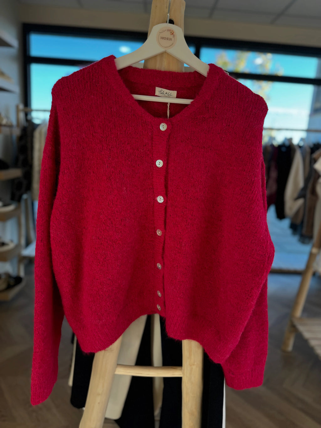 Gilet doux framboise