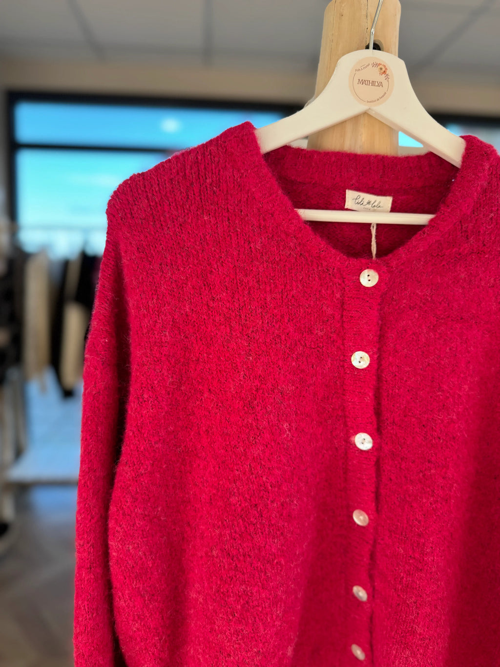 Gilet doux framboise