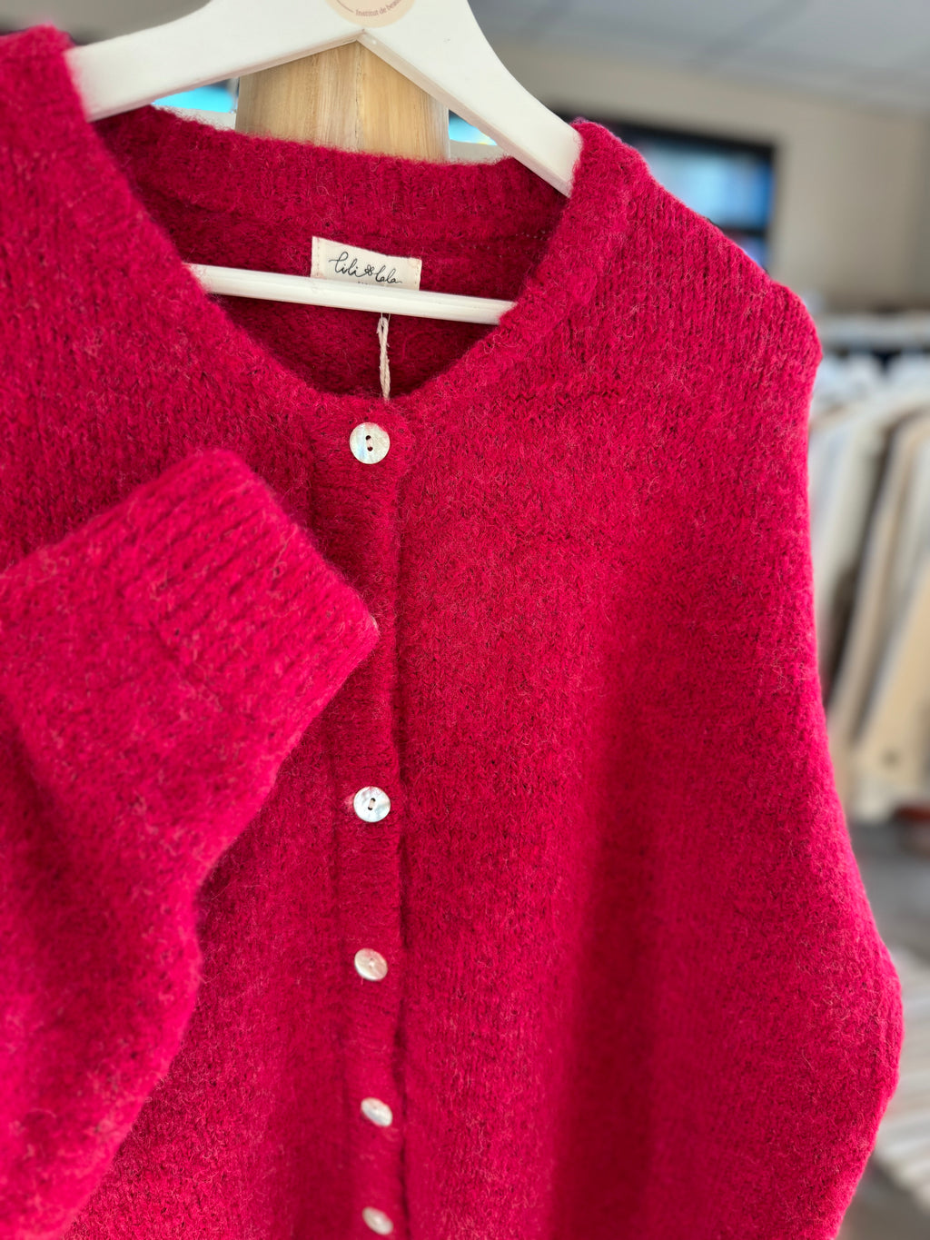 Gilet doux framboise