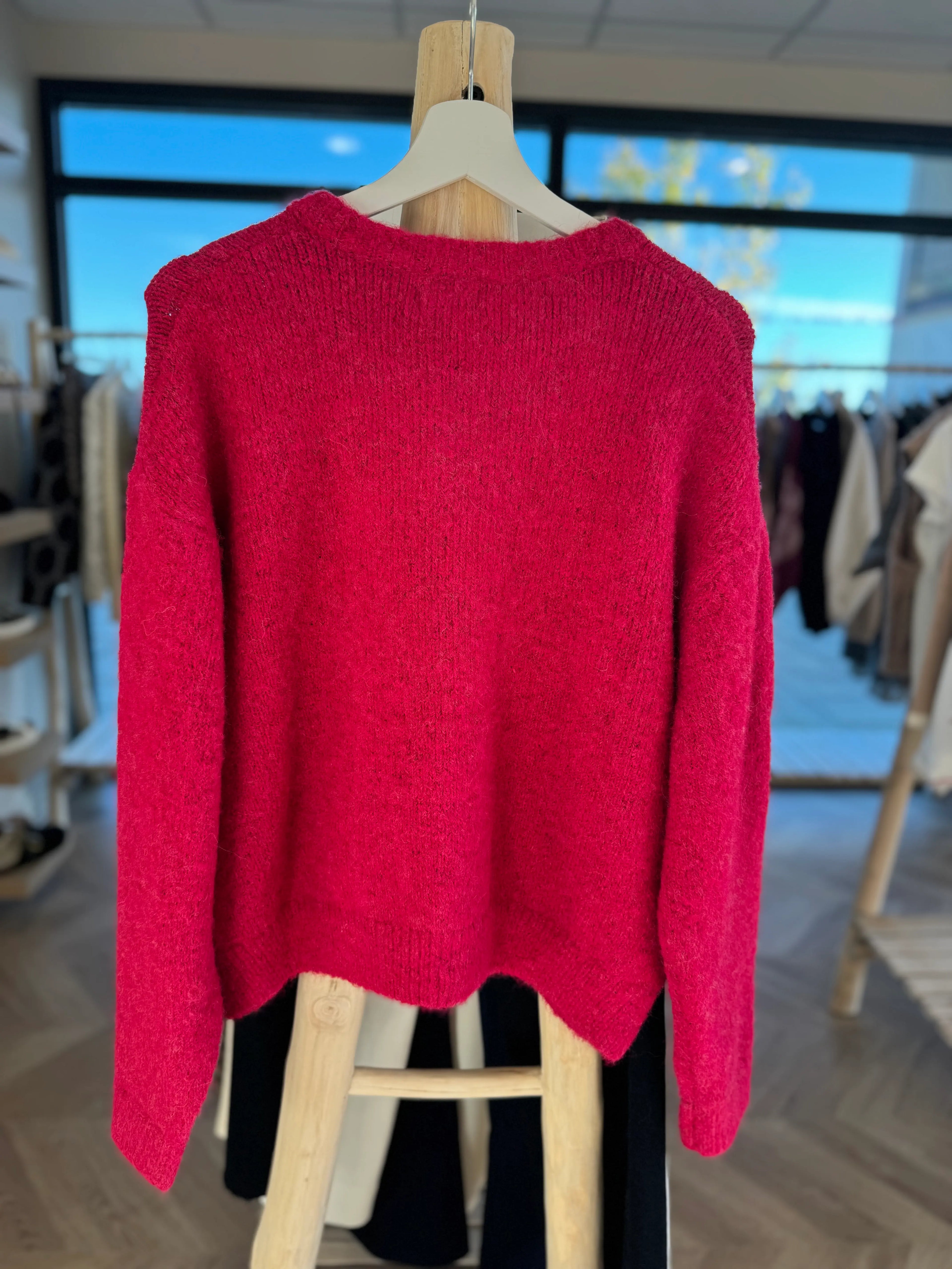 Gilet doux framboise