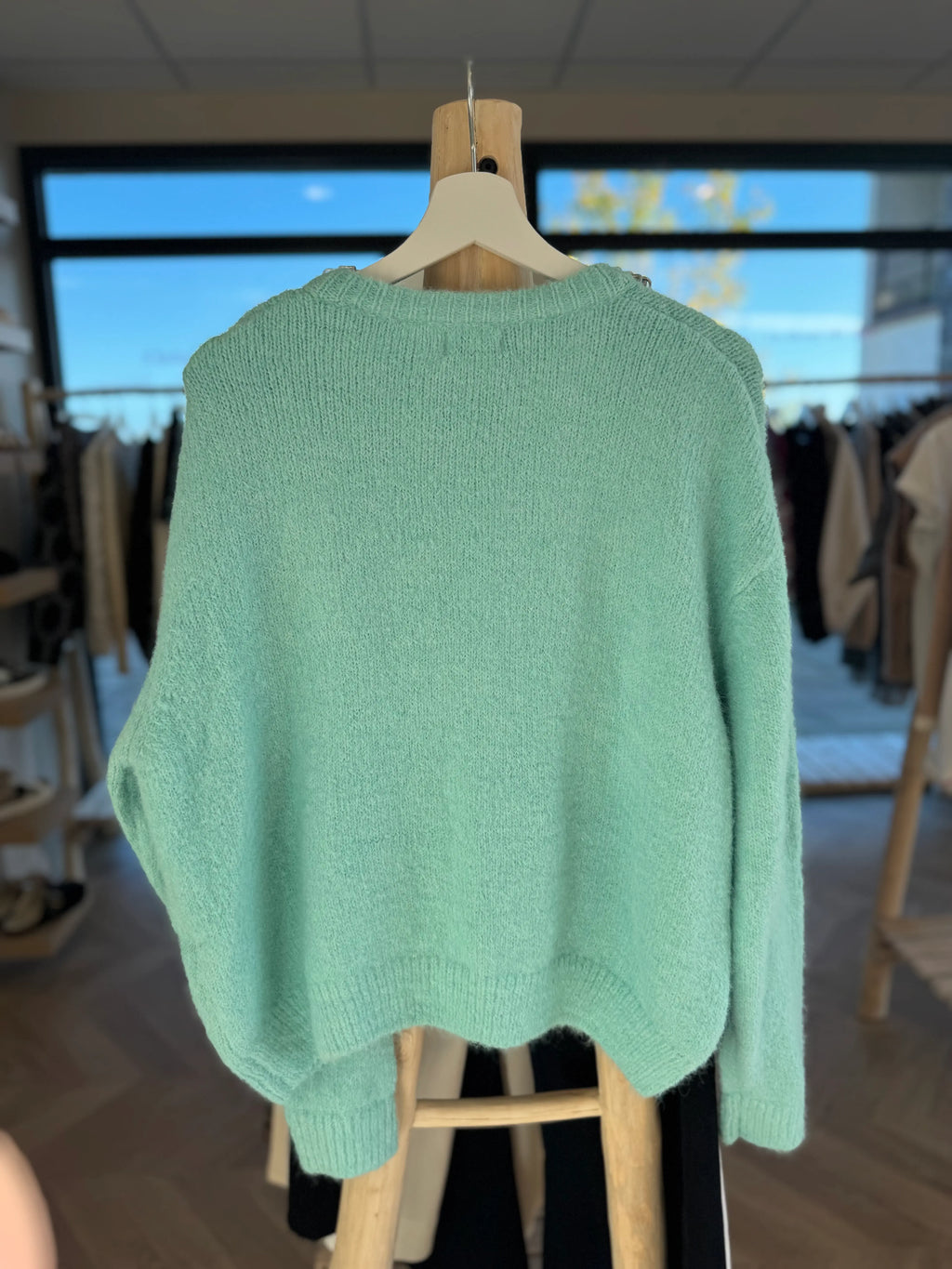 Gilet doux turquoise