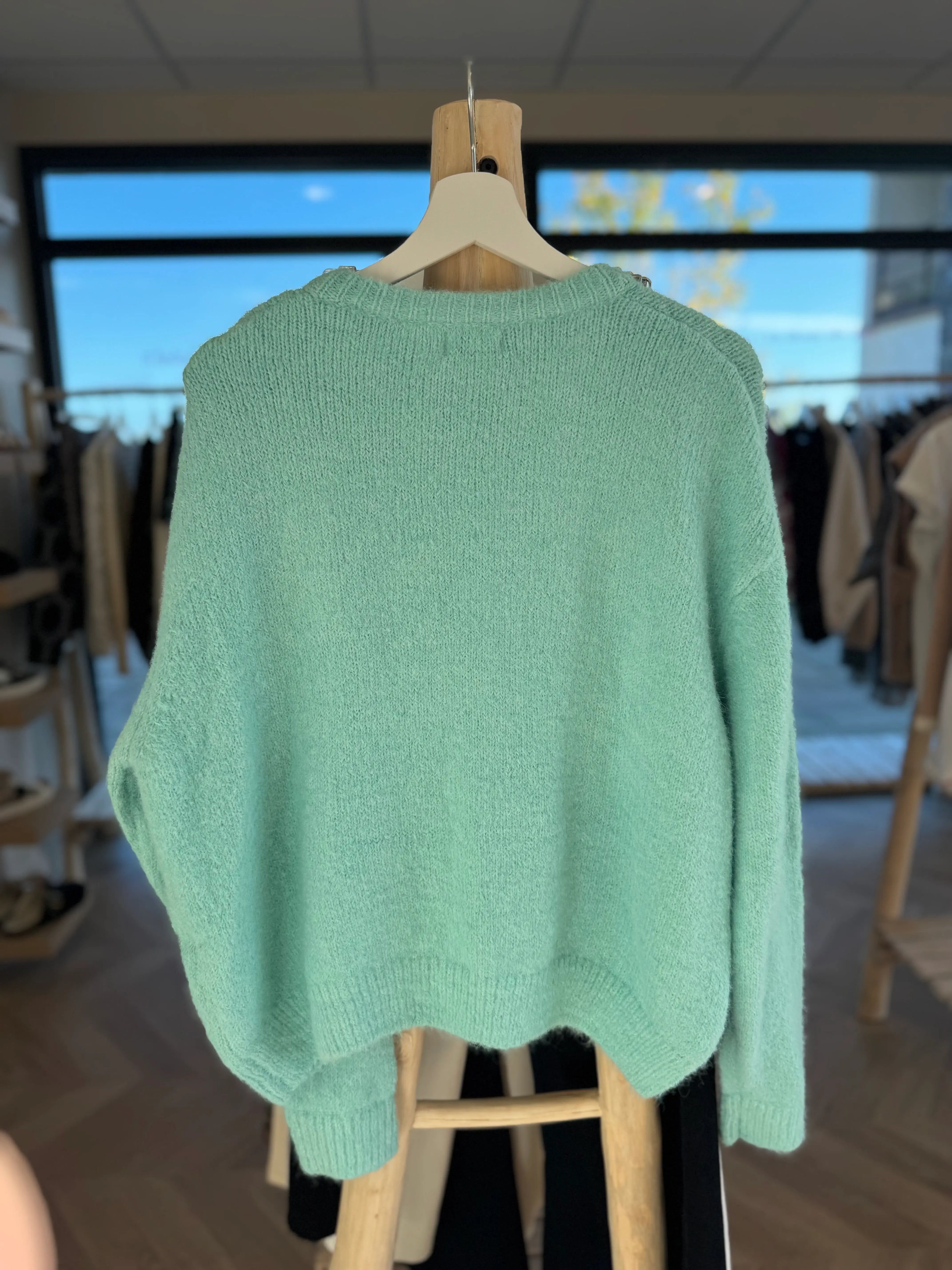 Gilet doux turquoise