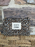 Pochette imprime léopard avec inscription « bichette d’amour »