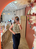 Top crochet kaki