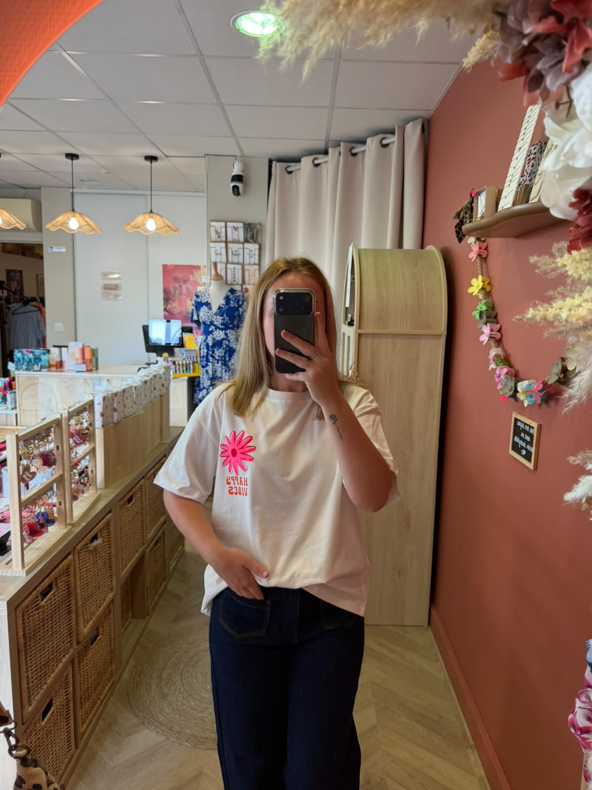 T-shirt HAPPY VIBES – Blanc