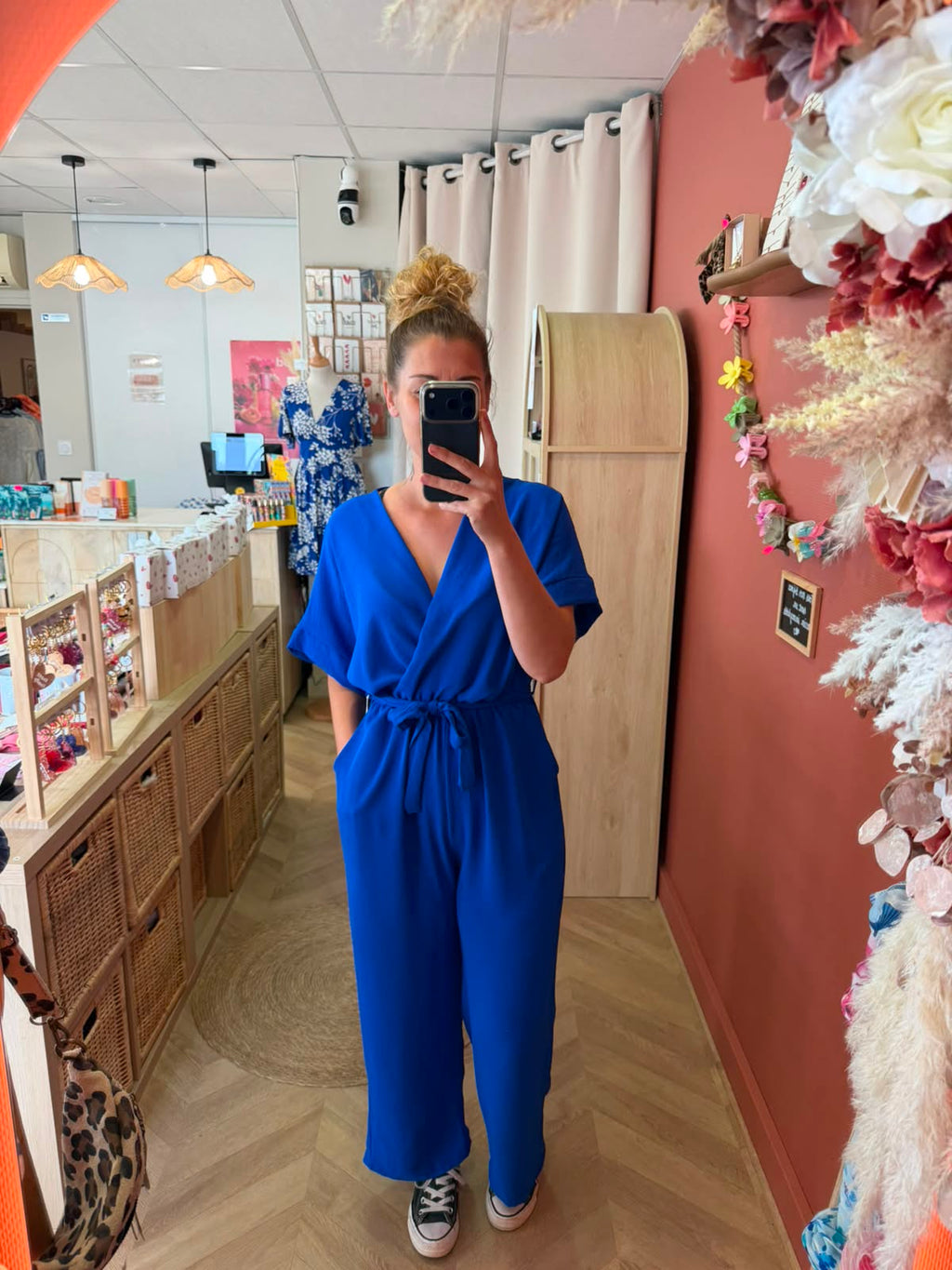 Combinaison fluide bleu électrique – Taille unique