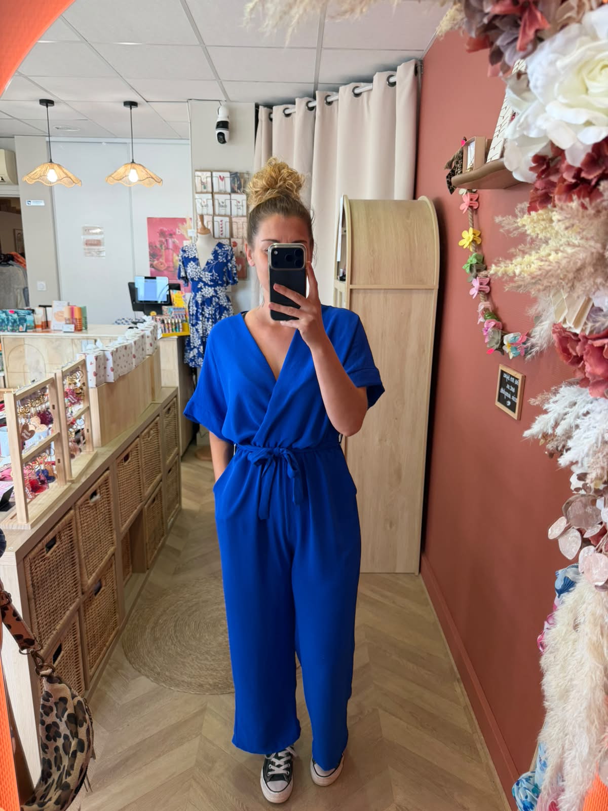 Combinaison fluide bleu électrique – Taille unique