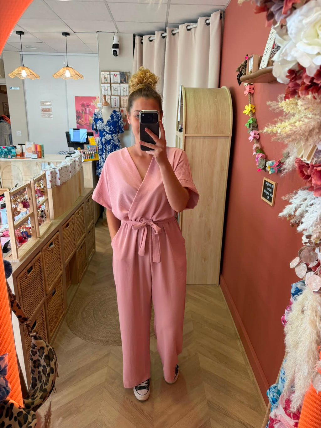 Combinaison fluide rose pâle – Taille unique