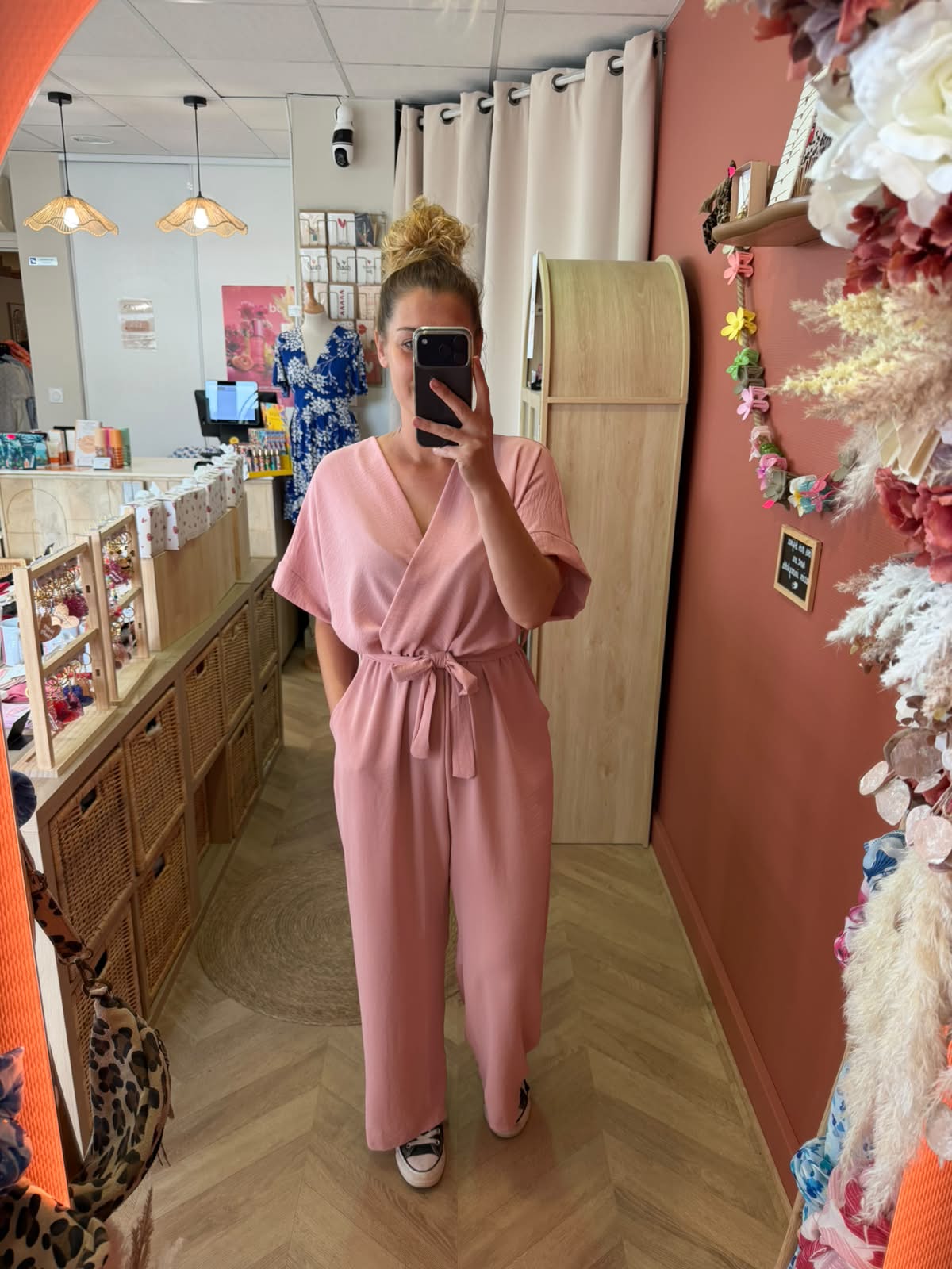 Combinaison fluide rose pâle – Taille unique