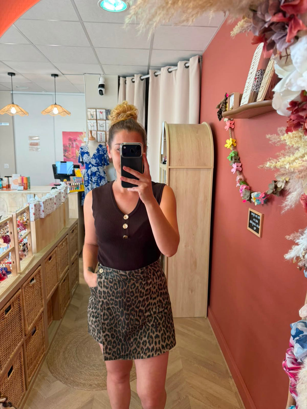 Jupe short en jean Oraije