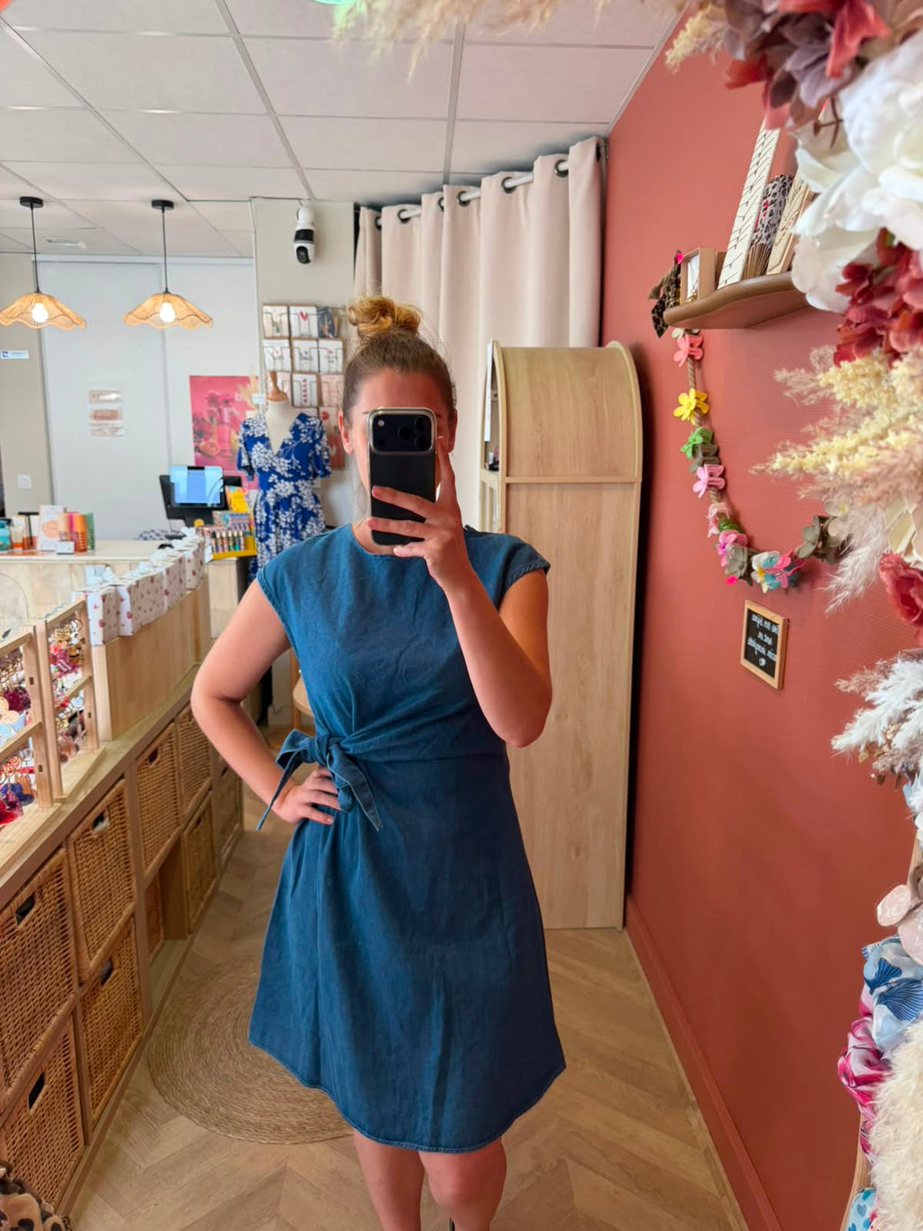Robe courte bleu