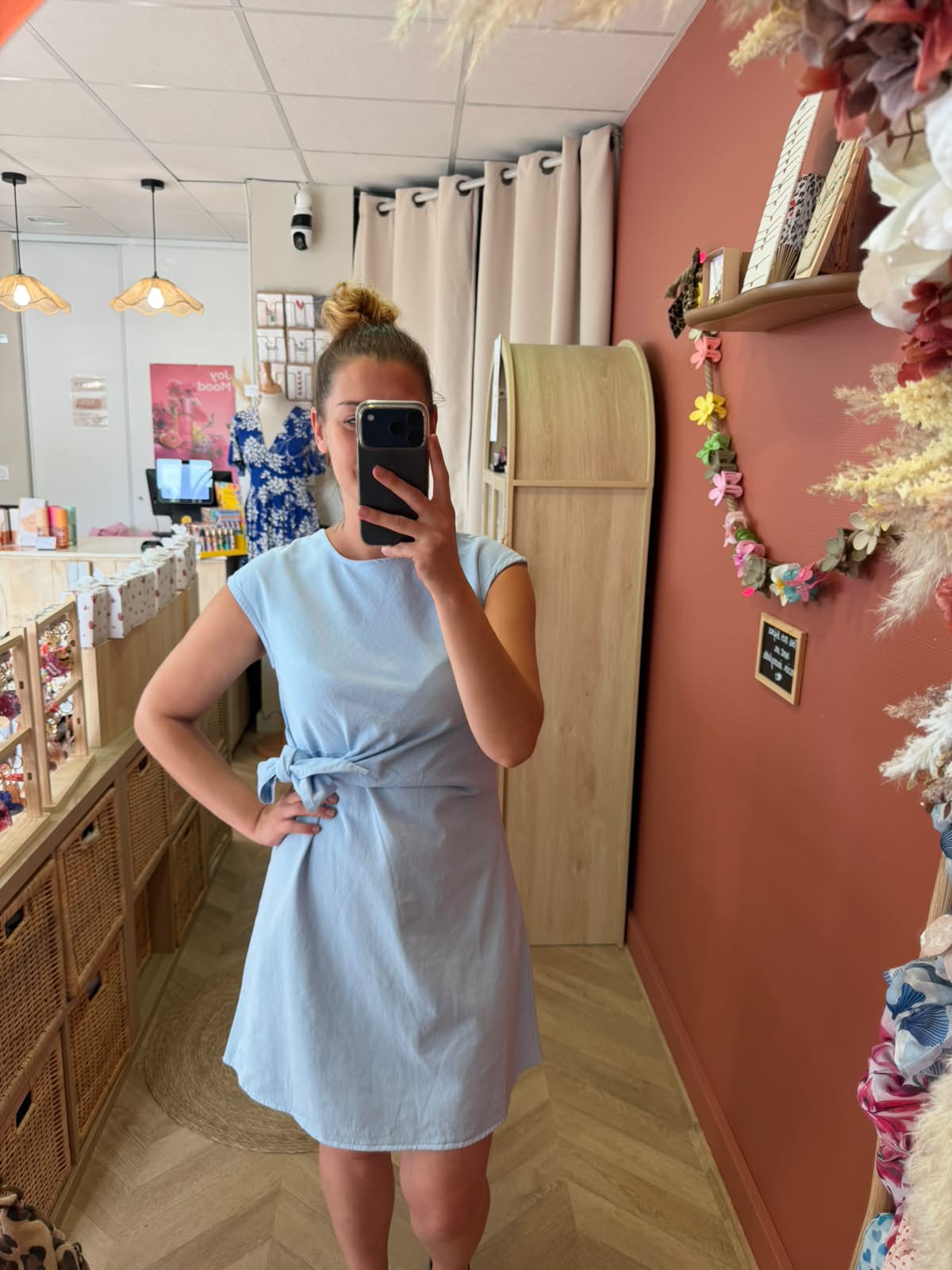 Robe courte bleu ciel
