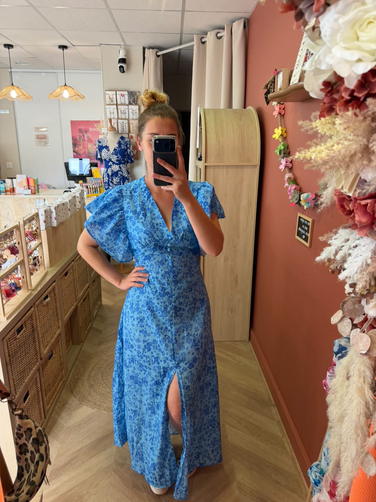 Robe longue à fleurs