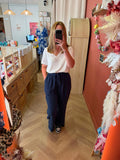 Pantalon gaze de coton bleu marine