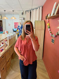 T-shirt effet fluide bois de rose