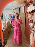 Robe longue rose