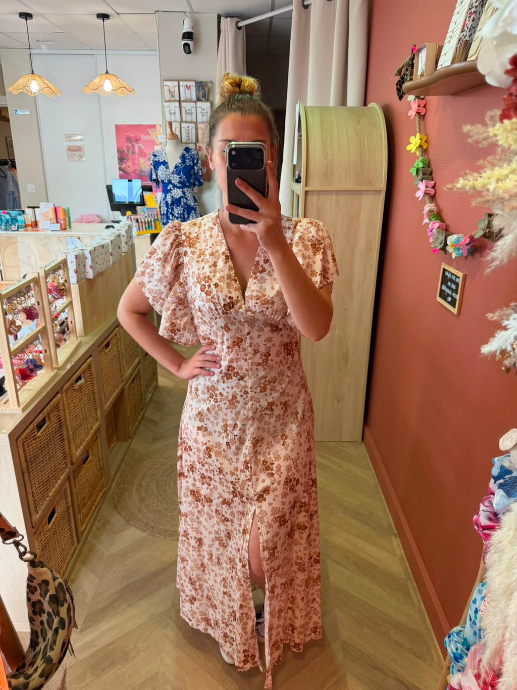 Robe longue beige