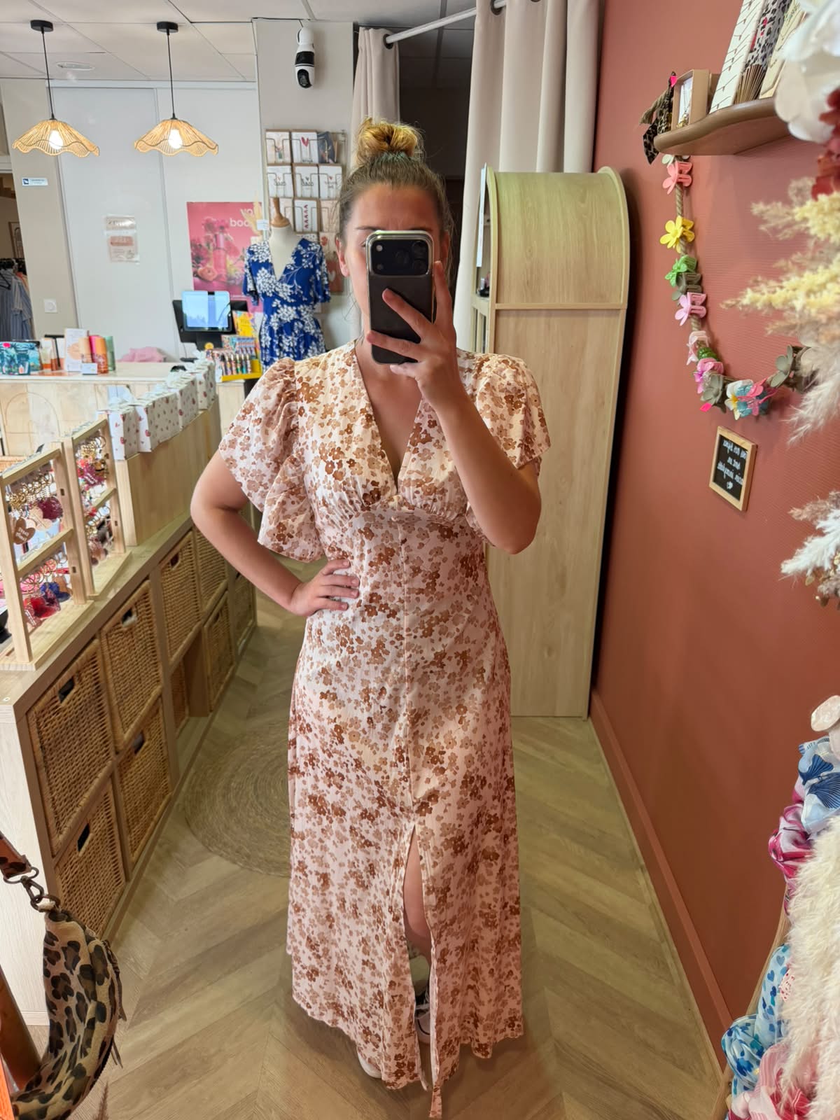 Robe longue beige