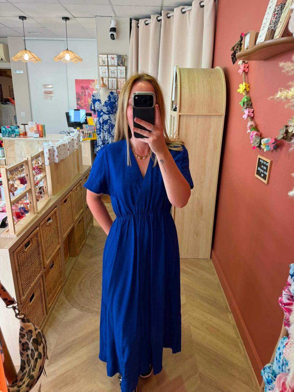 Robe mi- longue bleu roi