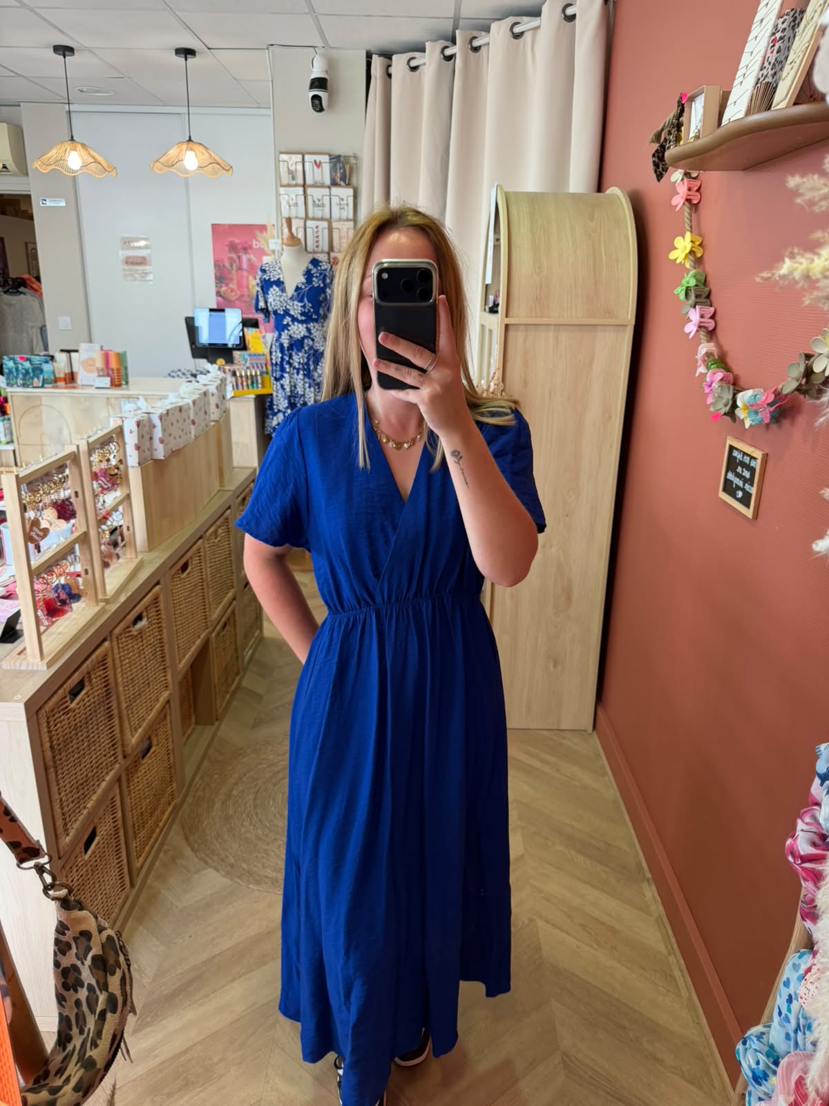 Robe mi- longue bleu roi