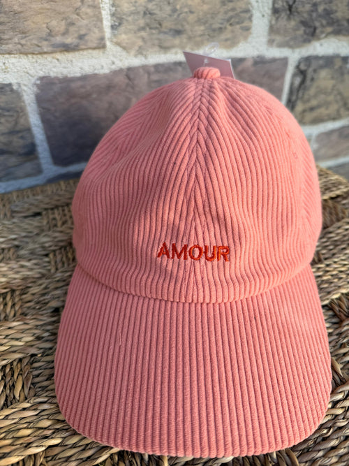 Casquette rose corail