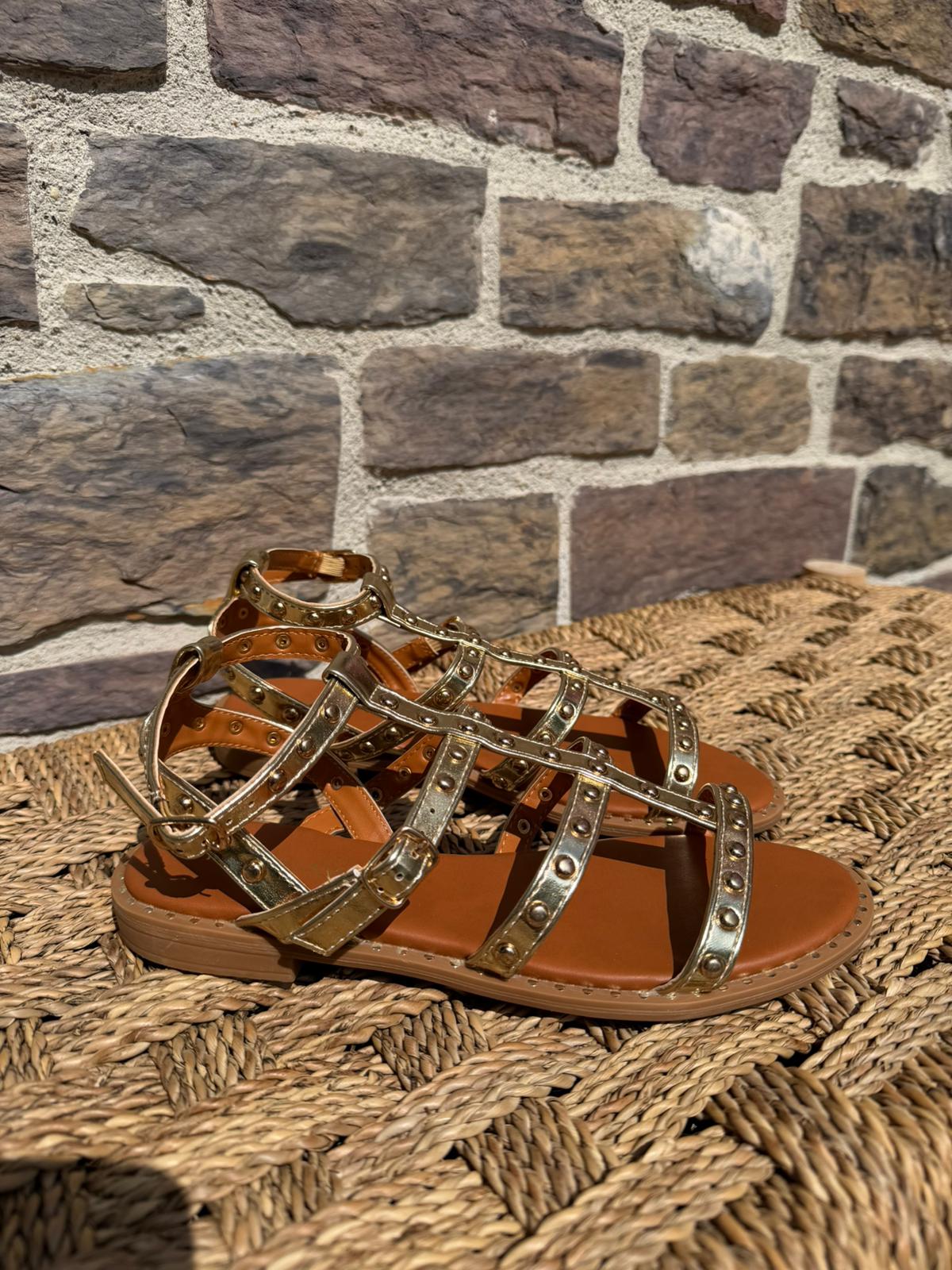 Sandales gladiateur dorées
