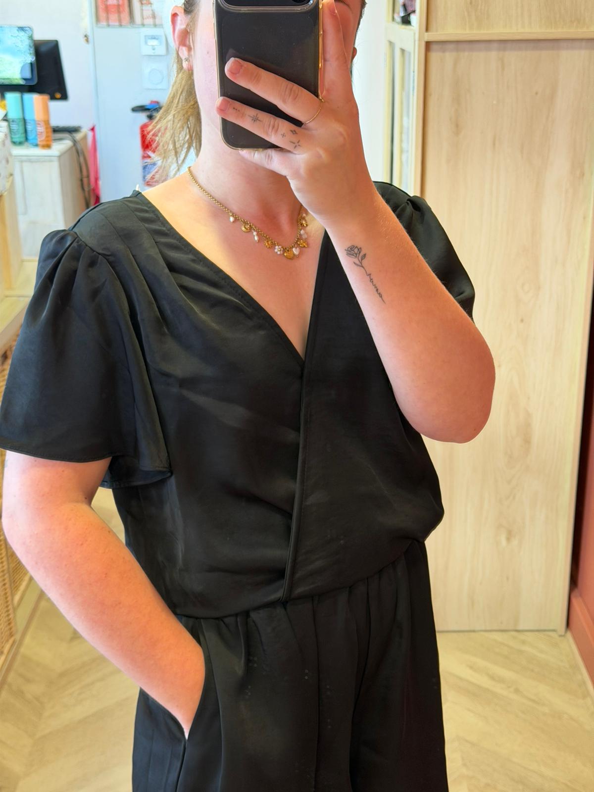 Combishort noire fluide