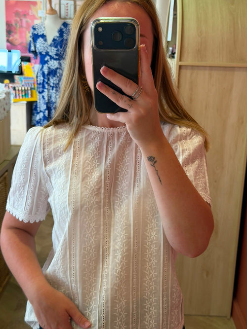 Blouse blanche manches courtes