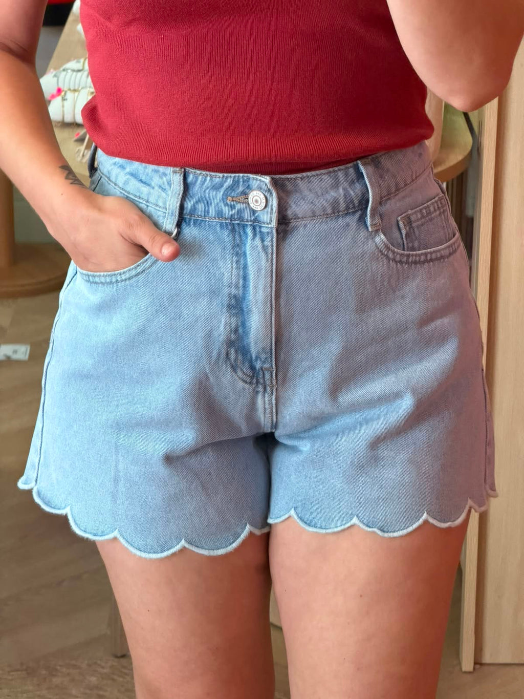 Short fleur bleu clair - Oraije