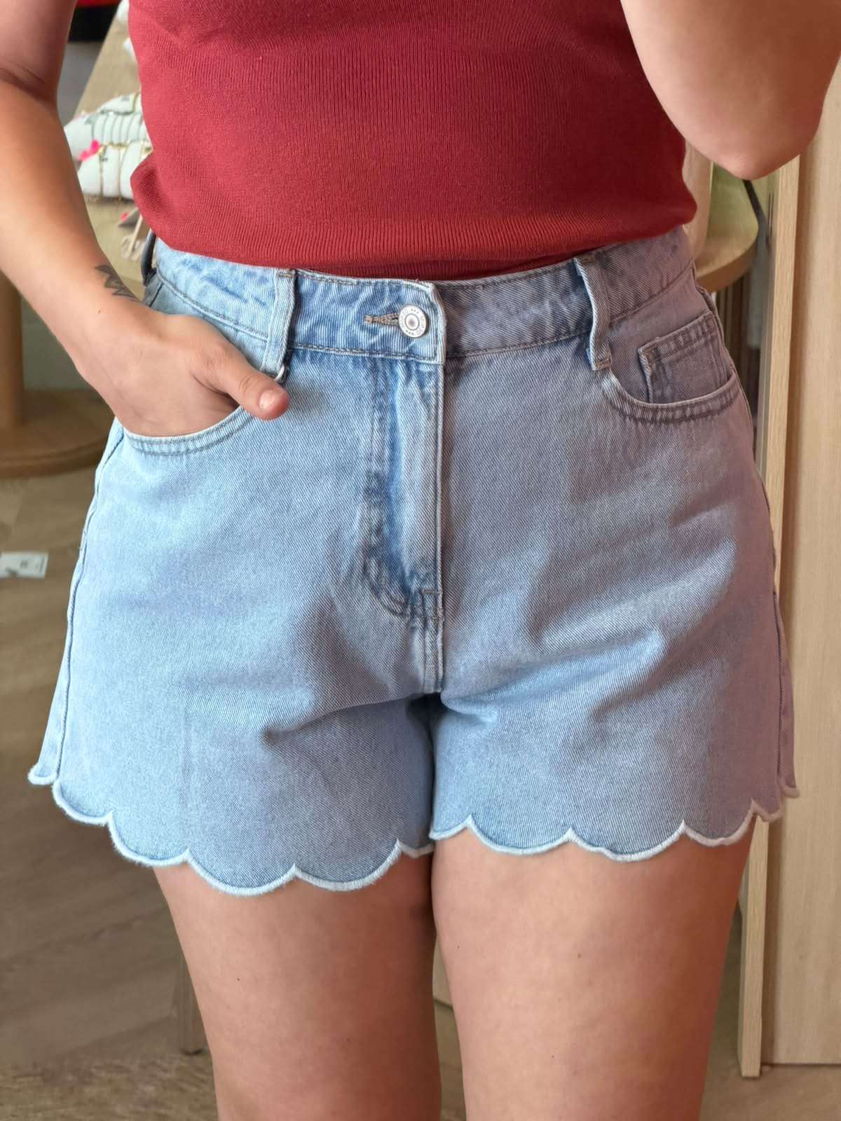 Short fleur bleu clair - Oraije