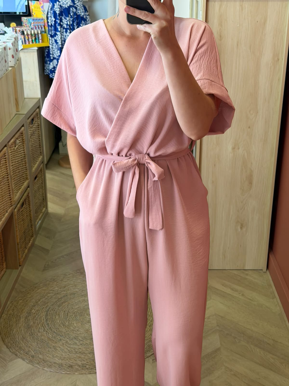 Combinaison fluide rose pâle – Taille unique