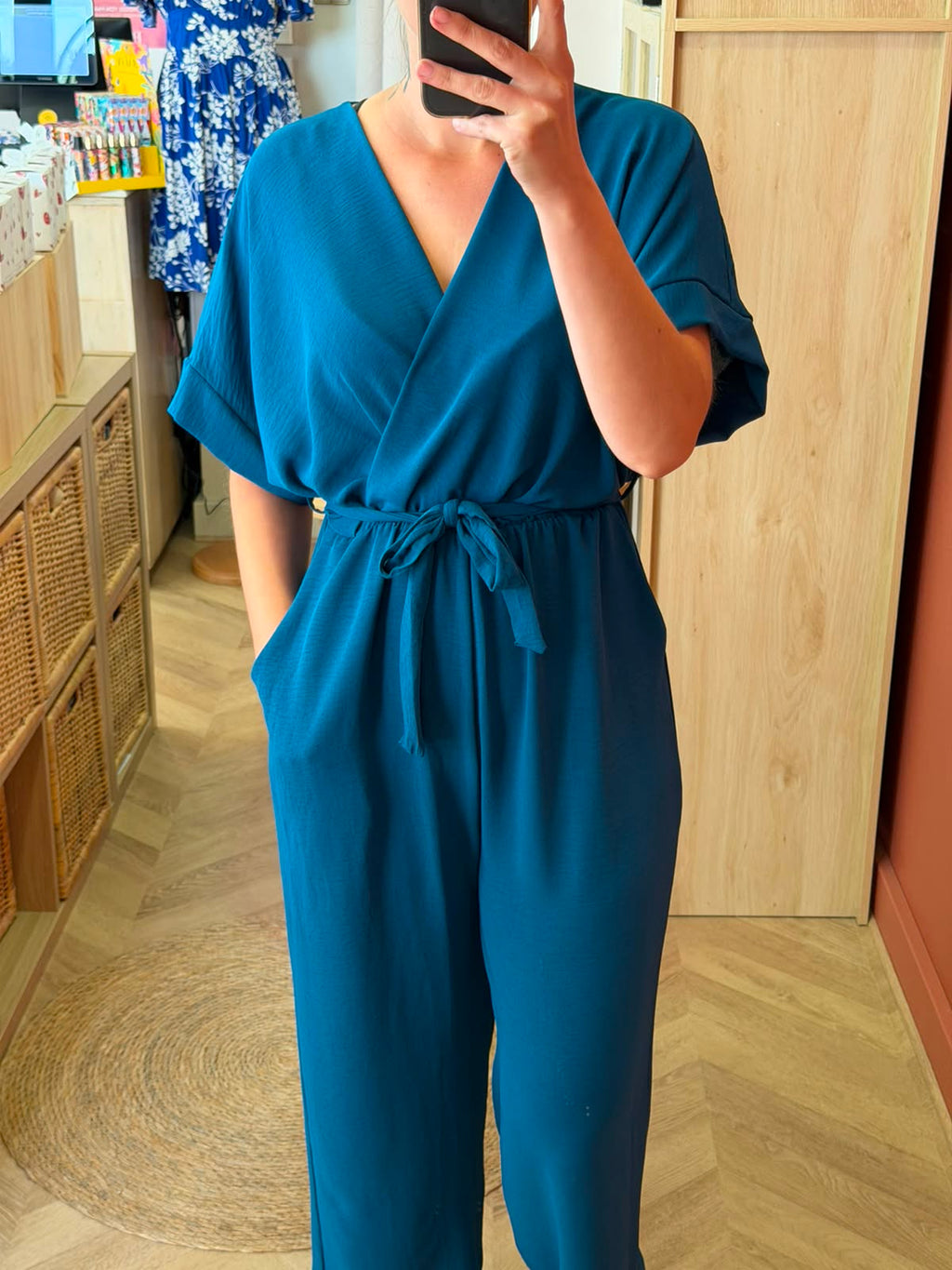 Combinaison fluide bleu canard  – Taille unique