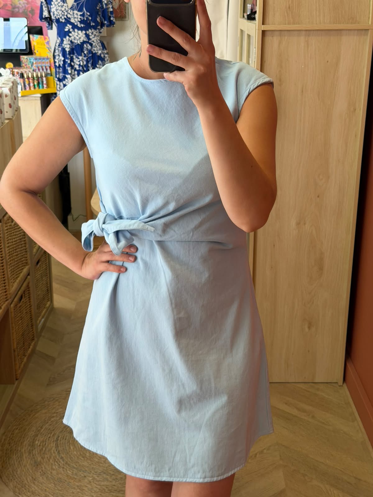 Robe courte bleu ciel