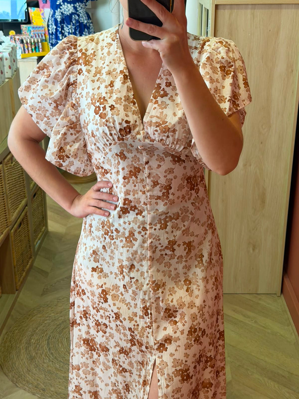 Robe longue beige