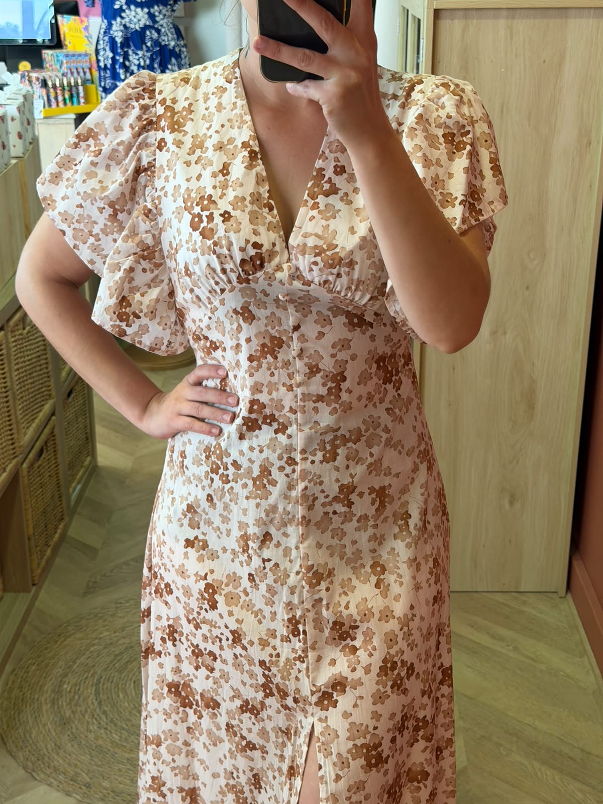 Robe longue beige