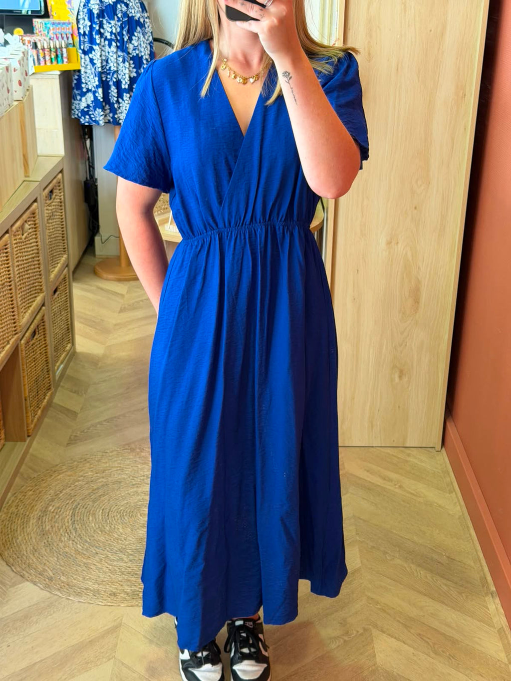 Robe mi- longue bleu roi